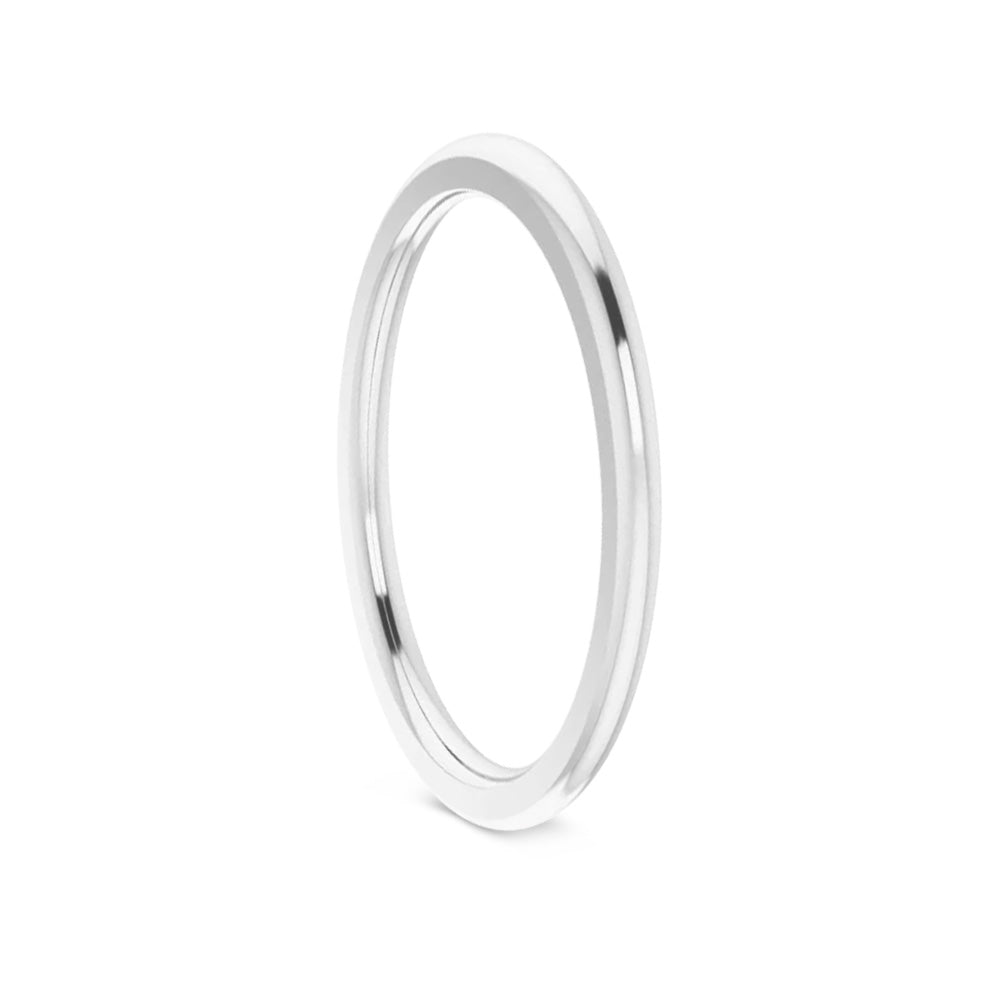 Sterling Silver Half Round Slim Stacking Ring