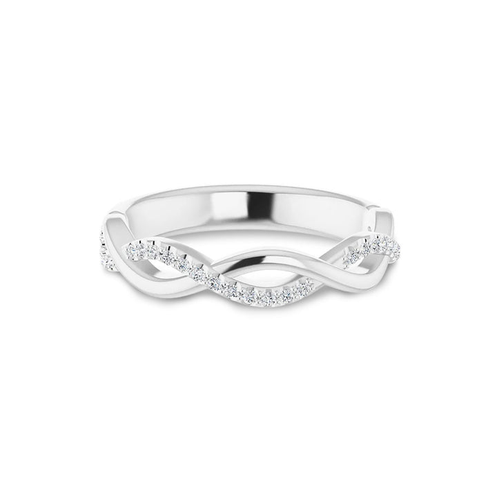 Infinity Twist Moissanite Band in Sterling Silver