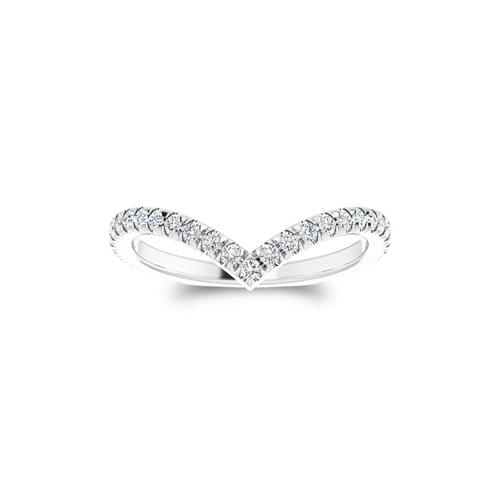 Pointed Moissanite Contour Band in Sterling Silver