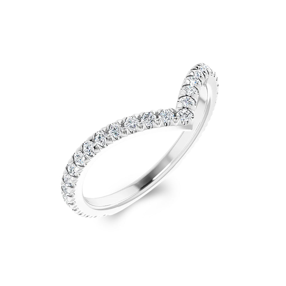 Pointed Moissanite Contour Band in Sterling Silver
