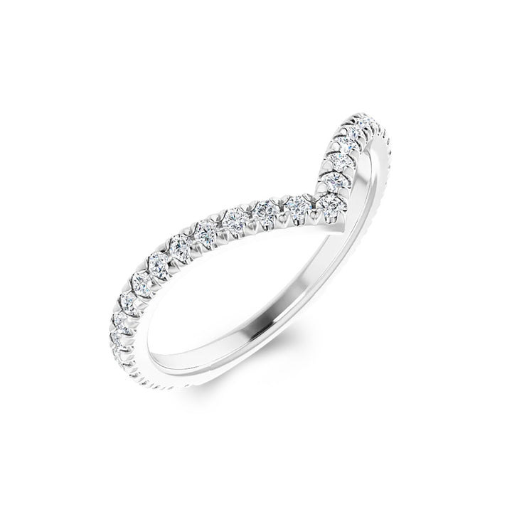 Pointed Moissanite Contour Band in Sterling Silver