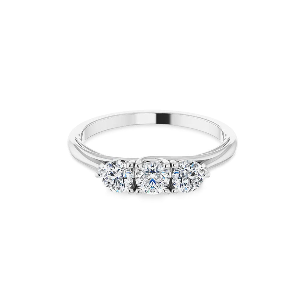 Three Stone Moissanite Anniversary Band in Sterling Silver (3/4 ctw)
