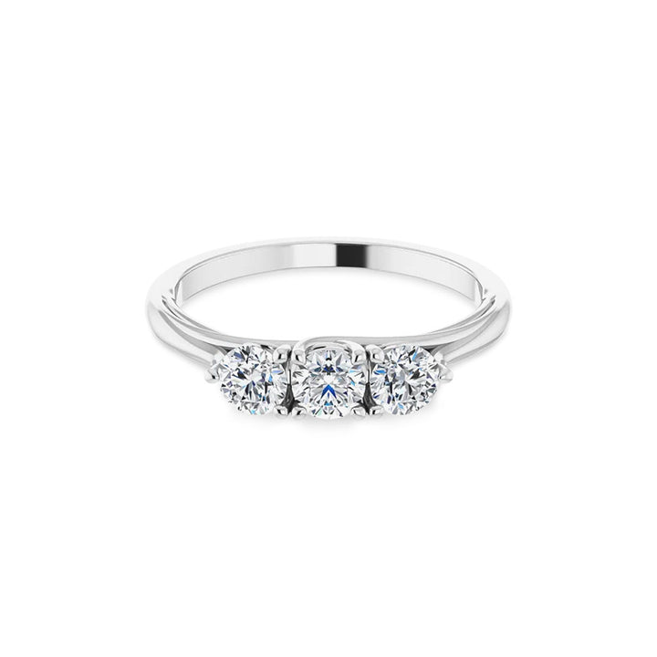 Three Stone Moissanite Anniversary Band in Sterling Silver (3/4 ctw)