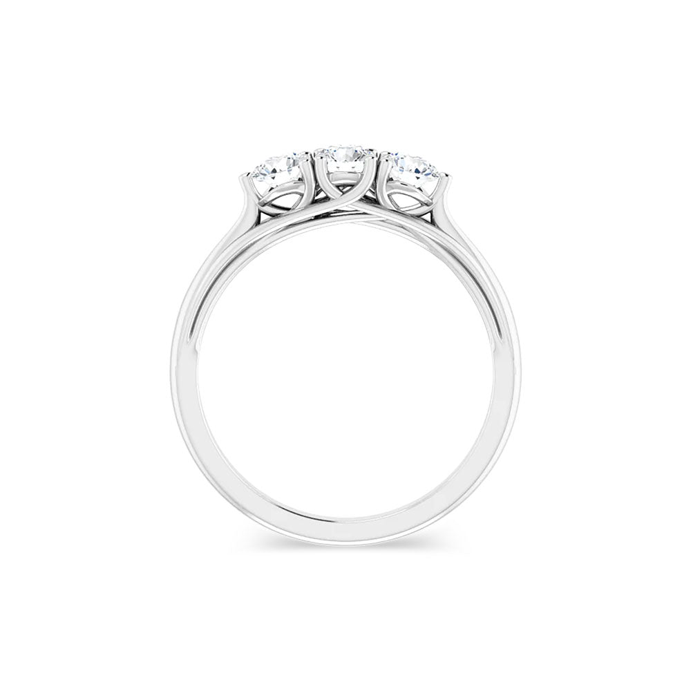 Three Stone Moissanite Anniversary Band in Sterling Silver (3/4 ctw)