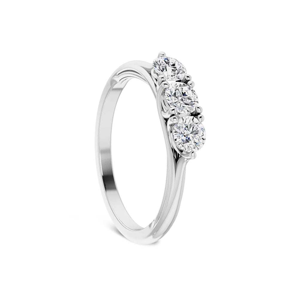 Three Stone Moissanite Anniversary Band in Sterling Silver (3/4 ctw)