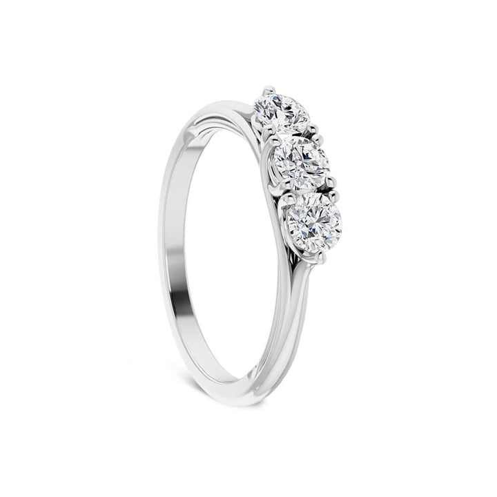 Three Stone Moissanite Anniversary Band in Sterling Silver (3/4 ctw)