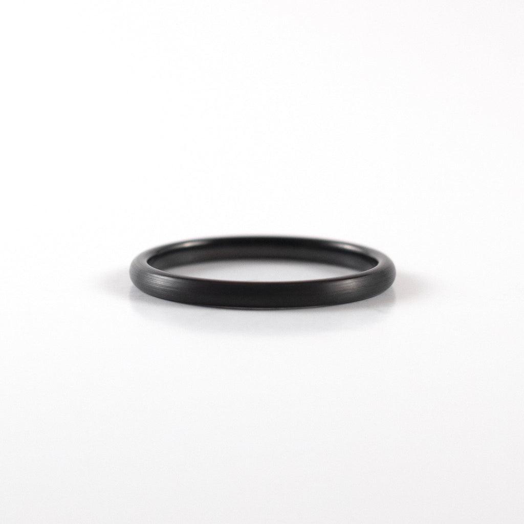 Tungsten Carbide Ring - Black Band - 2mm