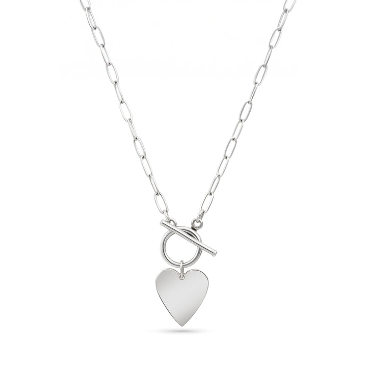 Sterling Silver Heart Toggle Necklace