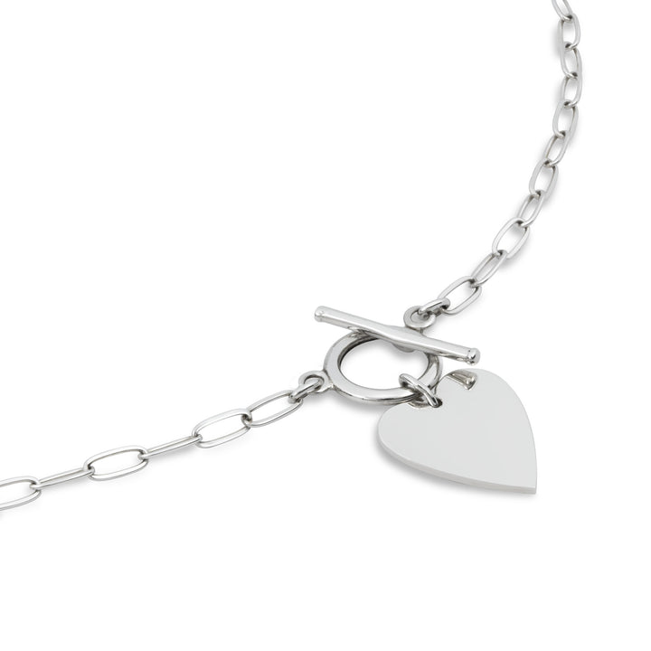 Sterling Silver Heart Toggle Necklace
