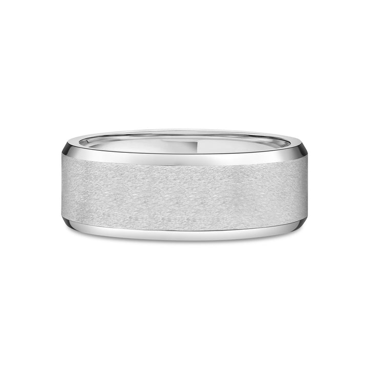 Tungsten Ring with Satin Finish and Polished Beveled Edge