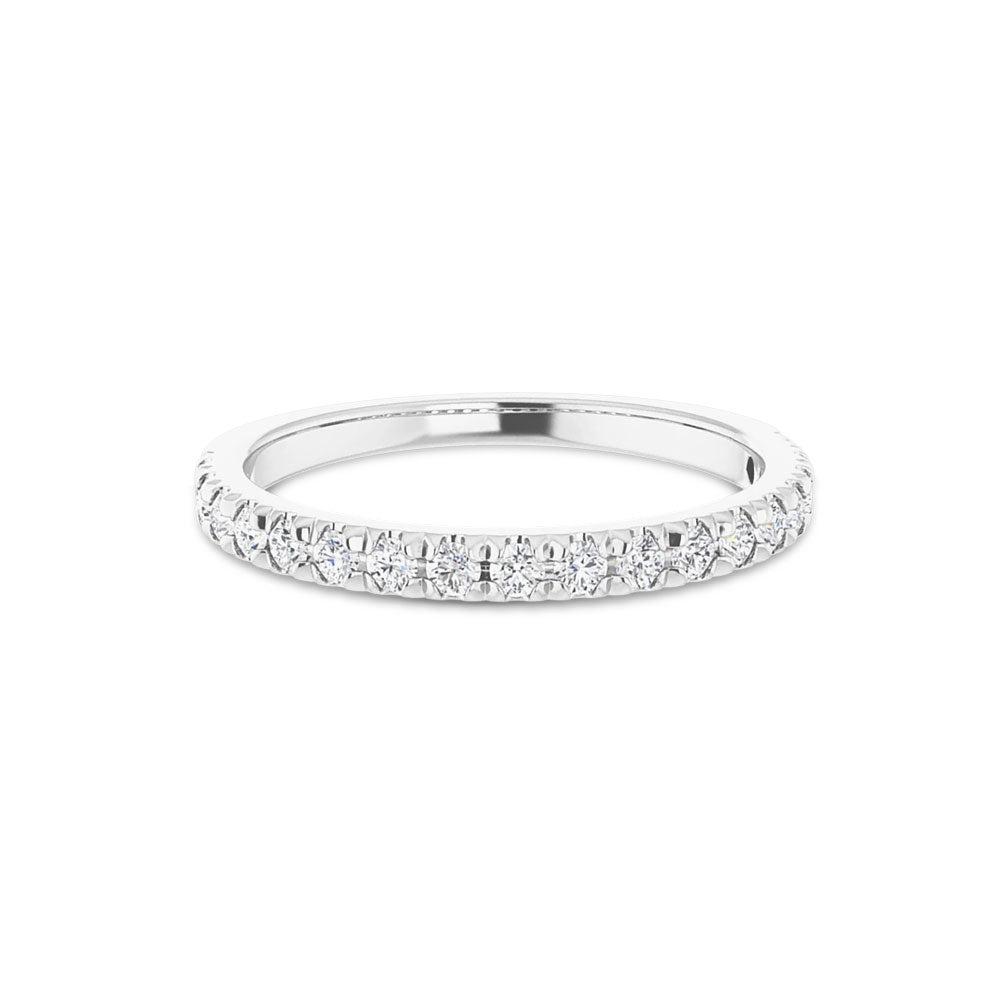 French-Set Moissanite Band in Sterling Silver (1/3 TCW)