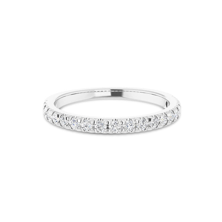 French-Set Moissanite Band in Sterling Silver (1/3 TCW)
