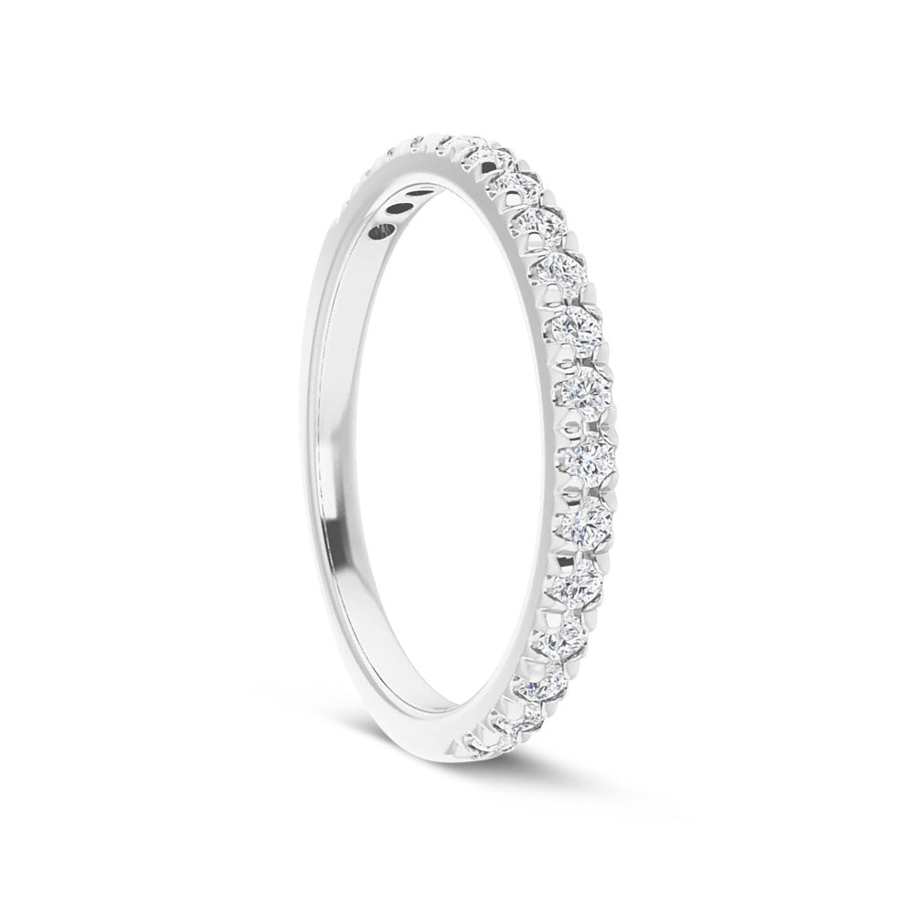 French-Set Moissanite Band in Sterling Silver (1/3 TCW)