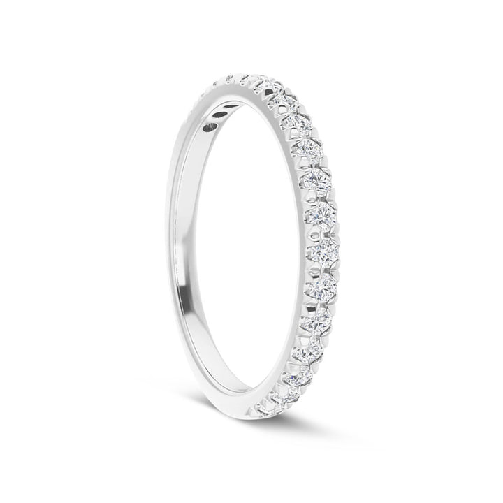 French-Set Moissanite Band in Sterling Silver (1/3 TCW)