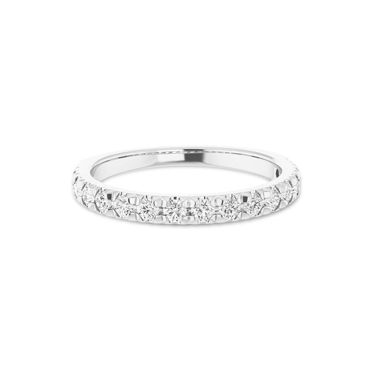 French-Set Moissanite Band in Sterling Silver (1/2 TCW)