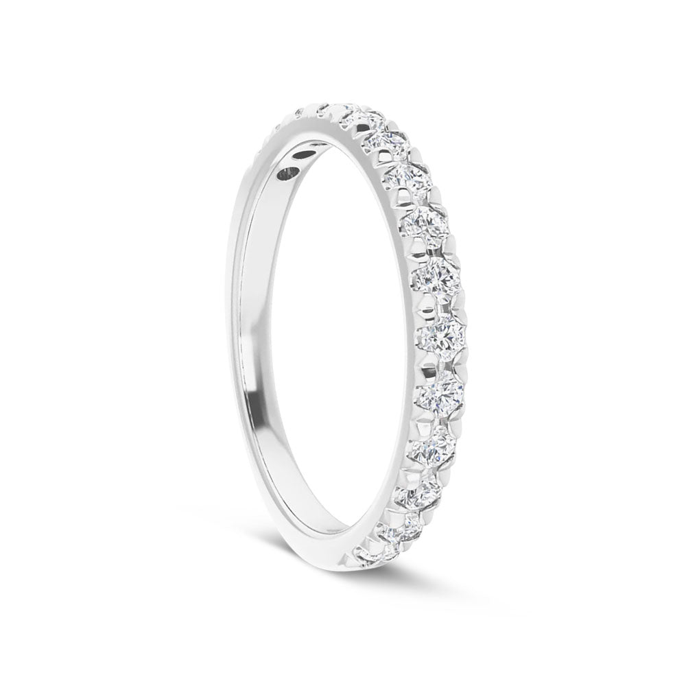French-Set Moissanite Band in Sterling Silver (1/2 TCW)
