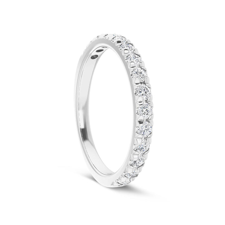 French-Set Moissanite Band in Sterling Silver (1/2 TCW)