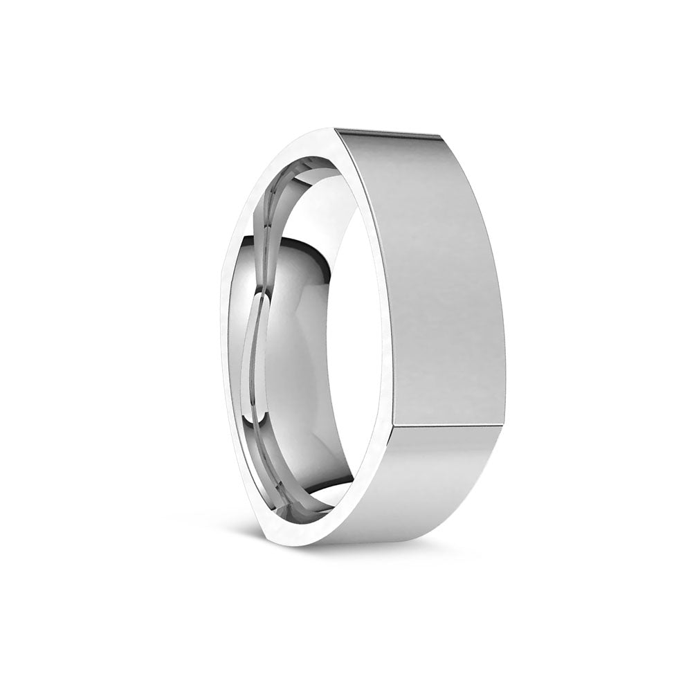 Wide Square Band in Sterling Silver