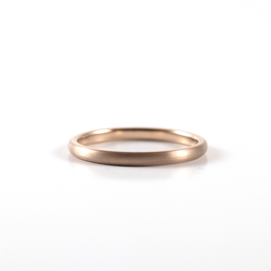 Tungsten Carbide Ring - Rose Gold Band - 2mm