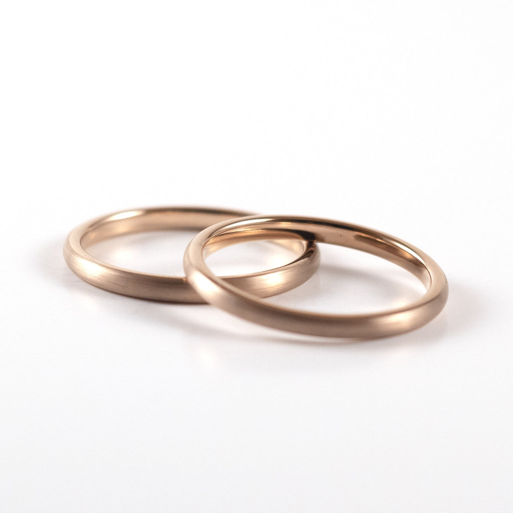 Tungsten Carbide Ring - Rose Gold Band - 2mm