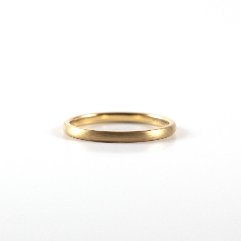 Tungsten Carbide Ring - Yellow Gold Band - 2mm